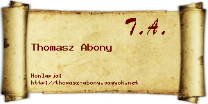 Thomasz Abony névjegykártya